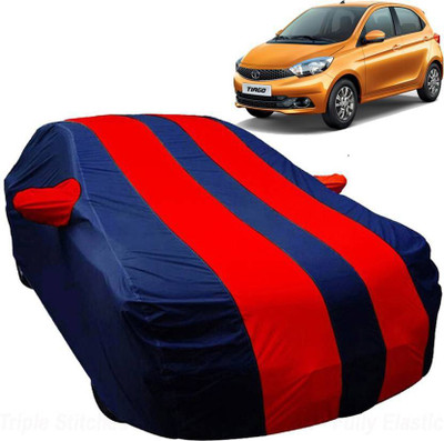 High Quality Car Cover For Tata Tiago (With Mirror Pockets)(Red, Blue)