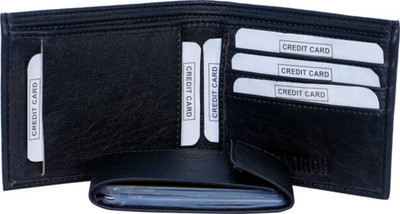 RFID Smart Buy Minimalist Mini Wallet Bifold Credit Card Holder, Business Card Holder, ATM Card Holder, Visiting Card Holder- Wallet-Purse Black 8 Card Holder(Set of 1, Black)