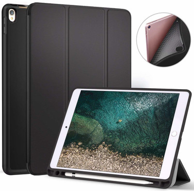 ALMOC Flip Cover for Apple iPad Air 3 2019 10.5 inch (Artificial Leather)(black, Shock Proof)