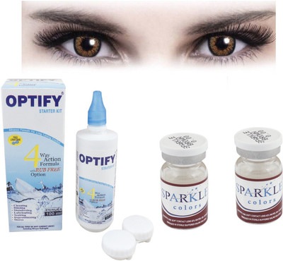 Optify Yearly Disposable(-1, Colored Contact Lenses, Pack of 2)