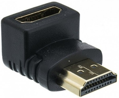 Tobo HDMI Adapter 3 A 0.5 m plastic Male To HDMI Female 90 and 270 Degree Right Angle Adapter. TD-479H(Compatible with HDTV, Computer, TV stick to TV, Black, One Cable)