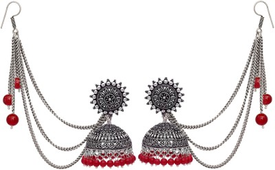 V L INTERNATIONAL Silver Plated Bahubali Jhumka Alloy Jhumki Earring