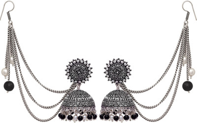 V L INTERNATIONAL Bahubali Style Traditional Look Oxidised Jhumka Alloy Jhumki Earring