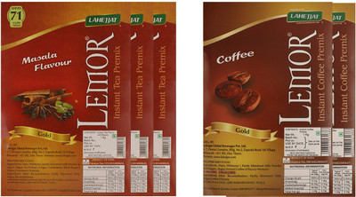 Lemor Pack of 3kg Instant Masala Tea and 2kg Instant Coffee Combo(1kg Tea, 1kg Coffee)