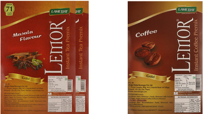 Lemor Pack of 2kg Instant Masala Tea and 1kg Instant Coffee Combo(1kg Tea, 1kg Coffee)