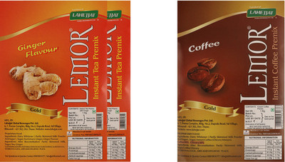 Lemor Pack of 2kg Instant Ginger Tea and 1kg Instant Coffee Combo(1kg Tea, 1kg Coffee)