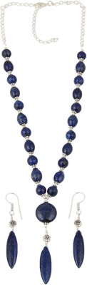 Pearlz Ocean Alloy Silver Blue Jewellery Set(Pack of 1)