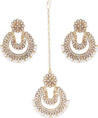 ZIKU JEWELRY Metal, Alloy Gold-plated Gold, White Jewellery Set(Pack of 1)