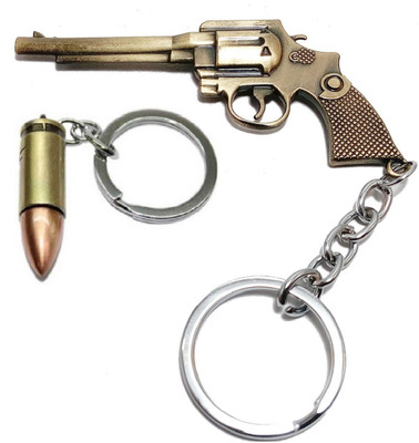 kd collections KD445-PUBG Revolver Keychain|Gun Bullet Keychain|Combo|2 Keychains Key Chain