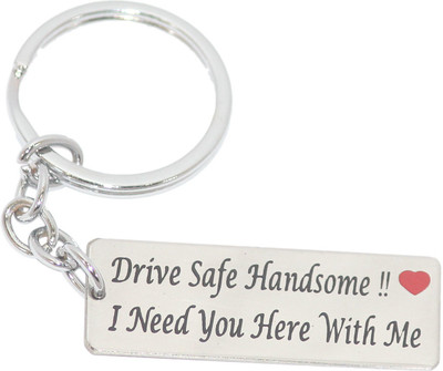 Aura Drive Safe Handsome Engraved Key Ring For Men Husband Boy Friend Key Chain