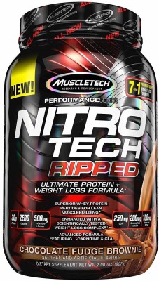 Muscletech Performance Series Nitrotech Ripped Whey Protein  (907 g, Chocolate Fudge Brownie)