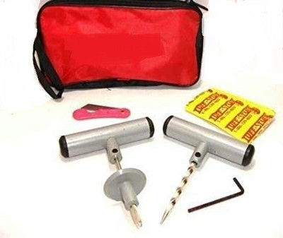 SHOPEE tyre Car & Bike Tubeless Tyre Puncture Repair Kit and 5 Strip Plugs Tubeless Tyre Puncture Repair Kit