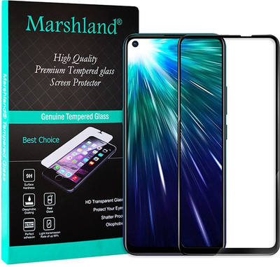 Marshland Tempered Glass Guard for Vivo Z1 Pro D Plus Full Glue, 9H Hardness Crystal Clear Screen Protector Anti Scratch Bubble Free Black(Pack of 1)