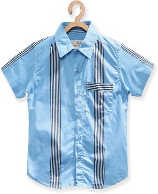 Tonyboy Baby Boys Striped Casual Blue, Black Shirt