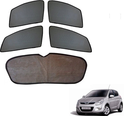 AuTO ADDiCT Side Window, Rear Window Sun Shade For Hyundai i20(Black)