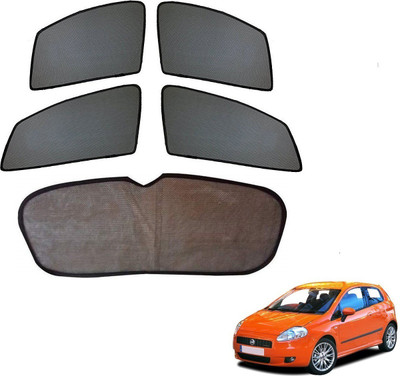 AuTO ADDiCT Side Window, Rear Window Sun Shade For Fiat Grand Punto(Black)