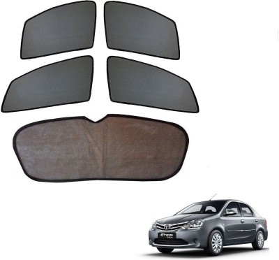 AuTO ADDiCT Side Window, Rear Window Sun Shade For Toyota Etios(Black)