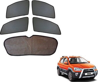 AuTO ADDiCT Side Window, Rear Window Sun Shade For Toyota Etios(Black)