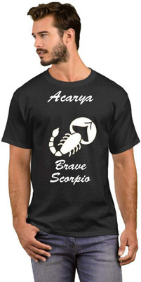 GNS Printed Men Round Neck Black T-Shirt