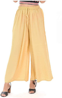 Skandas Trendz Flared Women Beige Trousers