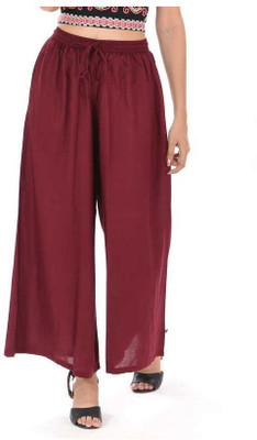Skandas Trendz Flared Women Maroon Trousers