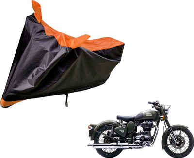 Amanzo Two Wheeler Cover for Royal Enfield(Battle Green, Black, Orange)