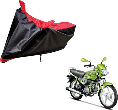 Auto Hub Two Wheeler Cover for Hero(HF Deluxe, Black, Red)