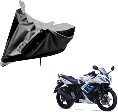 Auto Hub Two Wheeler Cover for Yamaha(YZF R15 S, Black, Silver)