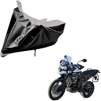 Amanzo Two Wheeler Cover for Triumph(Tiger 800 XCA, Black, Silver)