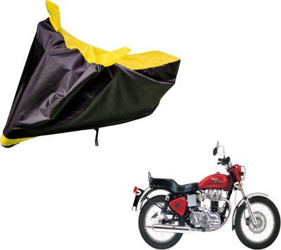 Auto Hub Two Wheeler Cover for Royal Enfield(Black, Yellow)
