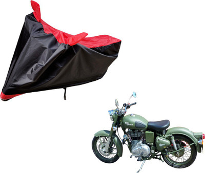 Amanzo Two Wheeler Cover for Royal Enfield(Battle, Black, Red)