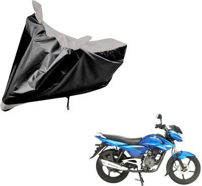 Auto Hub Two Wheeler Cover for Bajaj(Black, Silver)