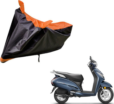 Auto Hub Two Wheeler Cover for Honda(Activa 3G, Black, Orange)