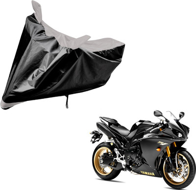 Auto Hub Two Wheeler Cover for Yamaha(YZF R1, Black, Silver)