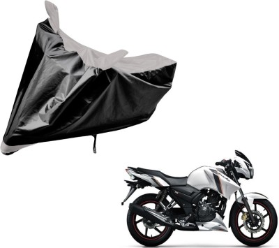 Amanzo Two Wheeler Cover for TVS(Apache RTR 180, Black, Silver)