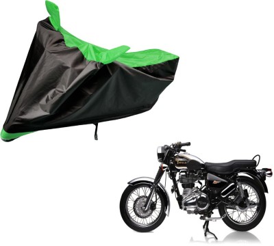 Auto Hub Two Wheeler Cover for Royal Enfield(Electra Delux, Black, Green)