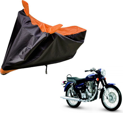 Auto Hub Two Wheeler Cover for Royal Enfield(Black, Orange)