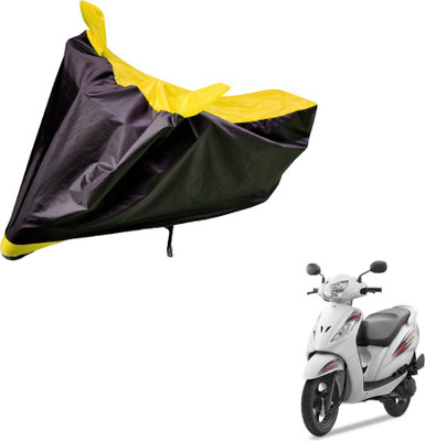 Amanzo Two Wheeler Cover for TVS(Wego, Black, Yellow)