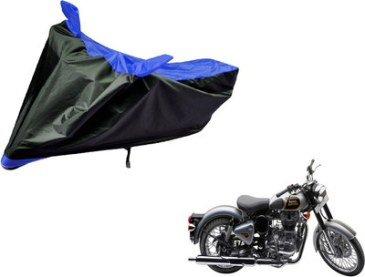 Auto Hub Two Wheeler Cover for Royal Enfield(Classic 500, Black, Blue)