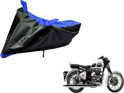 Amanzo Two Wheeler Cover for Royal Enfield(Classic 350, Black, Blue)