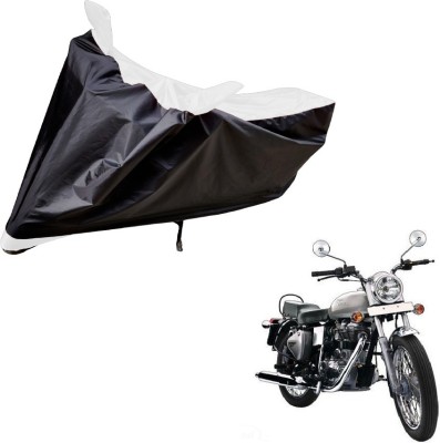 Amanzo Two Wheeler Cover for Royal Enfield(Bullet 350, Black, White)