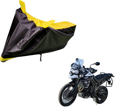 Amanzo Two Wheeler Cover for Triumph(Tiger 800 XCA, Black, Yellow)