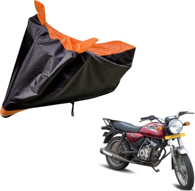 Auto Hub Two Wheeler Cover for Bajaj(Boxer, Black, Orange)