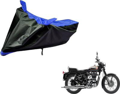 Amanzo Two Wheeler Cover for Royal Enfield(Bullet 350, Black, Blue)