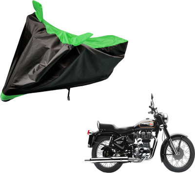 Auto Hub Two Wheeler Cover for Royal Enfield(Bullet 350, Black, Green)