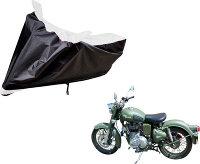 Auto Hub Two Wheeler Cover for Royal Enfield(Battle, Black, White)