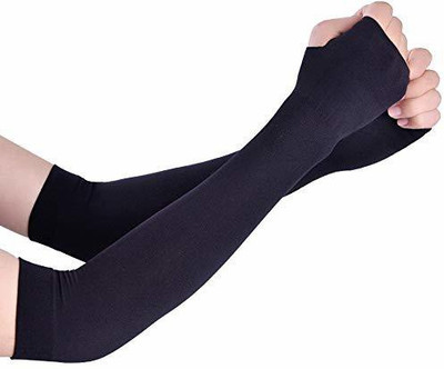 Auto Hub Cotton Arm Sleeve For Men & Women(Free, Black)