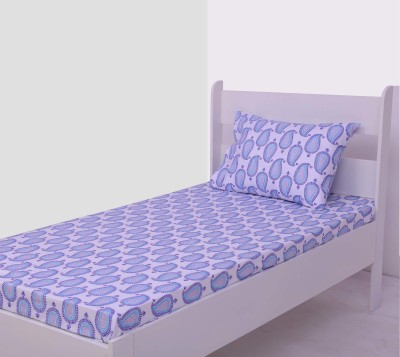 Bacati 200 TC Cotton Single Printed Flat Bedsheet(Pack of 1, Purple, Aqua, Lilac)