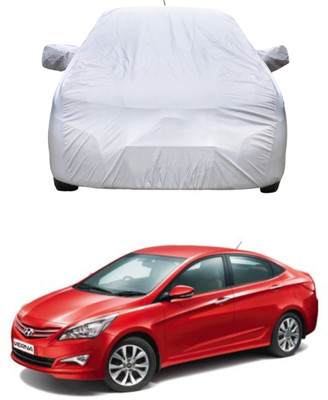 AutoRetail Car Cover For Hyundai Verna (With Mirror Pockets)(Silver)