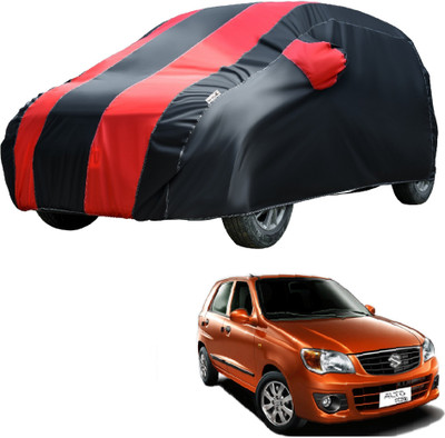 Fit Fly Car Cover For Maruti Suzuki Alto K10 (With Mirror Pockets)(Black, Red)